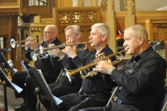 All MMBB trumpets performing during the "Time for Lovin" benefit concert at Asbury First United Methodist Church, September 26, 2019. Photo by Steven Lau.